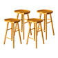 Contemporary Pine Solid Wood Bar Stool Footrest Bristol Stool Natural Set of 4 Bar Stool(30"H) Clearhalo 'Bar Furniture' 'Bar Stools' 'bar_stools' 'Furniture' 'furniture_bar_stools' 'Kitchen & Dining Furniture' 4829553