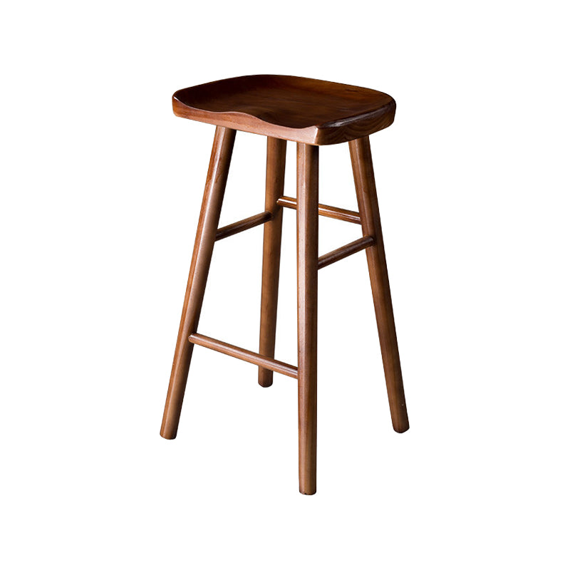 Contemporary Pine Solid Wood Bar Stool Footrest Bristol Stool Walnut 1 Piece Bar Stool(30"H) Clearhalo 'Bar Furniture' 'Bar Stools' 'bar_stools' 'Furniture' 'furniture_bar_stools' 'Kitchen & Dining Furniture' 4829554