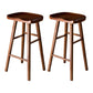 Contemporary Pine Solid Wood Bar Stool Footrest Bristol Stool Walnut Set of 2 Bar Stool(30"H) Clearhalo 'Bar Furniture' 'Bar Stools' 'bar_stools' 'Furniture' 'furniture_bar_stools' 'Kitchen & Dining Furniture' 4829555