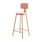 Glam Armless Backrest Counter Stool Iron Cafe Bar Stool with Velvet Cushion and Pedal Clearhalo 'Bar Furniture' 'Bar Stools' 'bar_stools' 'furn' 'furn_bar_stools' 'Furniture' 'furniture_bar_stools' 'Kitchen & Dining Furniture' 4829568