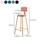 Glam Armless Backrest Counter Stool Iron Cafe Bar Stool with Velvet Cushion and Pedal Clearhalo 'Bar Furniture' 'Bar Stools' 'bar_stools' 'furn' 'furn_bar_stools' 'Furniture' 'furniture_bar_stools' 'Kitchen & Dining Furniture' 4829583