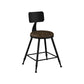 Modern Backrest Counter Stool Iron Cafe Bar Stool with Leather Cushion and Pedal Tan 1 Piece Short Stool(18"H) Clearhalo 'Bar Furniture' 'Bar Stools' 'bar_stools' 'furn' 'furn_bar_stools' 'Furniture' 'furniture_bar_stools' 'Kitchen & Dining Furniture' 4829676