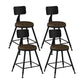Modern Backrest Counter Stool Iron Cafe Bar Stool with Leather Cushion and Pedal Tan 4 Piece Set Short Stool(18"H) Clearhalo 'Bar Furniture' 'Bar Stools' 'bar_stools' 'furn' 'furn_bar_stools' 'Furniture' 'furniture_bar_stools' 'Kitchen & Dining Furniture' 4829680