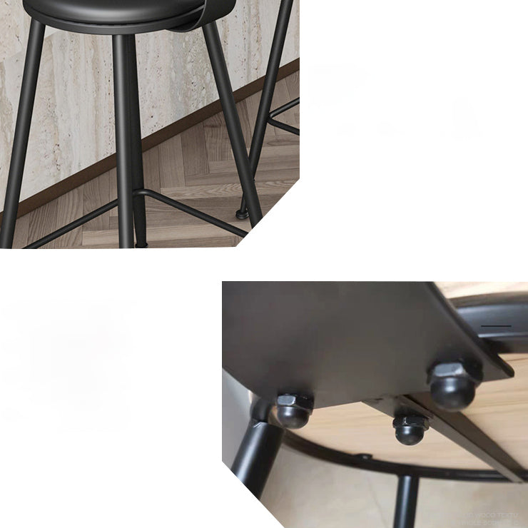 Modern Backrest Counter Stool Iron Cafe Bar Stool with Leather Cushion and Pedal Clearhalo 'Bar Furniture' 'Bar Stools' 'bar_stools' 'furn' 'furn_bar_stools' 'Furniture' 'furniture_bar_stools' 'Kitchen & Dining Furniture' 4829685
