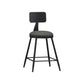 Modern Backrest Counter Stool Iron Cafe Bar Stool with Leather Cushion and Pedal Grey 1 Piece Short Stool(22"H) Clearhalo 'Bar Furniture' 'Bar Stools' 'bar_stools' 'furn' 'furn_bar_stools' 'Furniture' 'furniture_bar_stools' 'Kitchen & Dining Furniture' 4829696