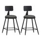 Modern Backrest Counter Stool Iron Cafe Bar Stool with Leather Cushion and Pedal Grey 2 Piece Set Short Stool(22"H) Clearhalo 'Bar Furniture' 'Bar Stools' 'bar_stools' 'furn' 'furn_bar_stools' 'Furniture' 'furniture_bar_stools' 'Kitchen & Dining Furniture' 4829697