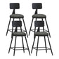 Modern Backrest Counter Stool Iron Cafe Bar Stool with Leather Cushion and Pedal Grey 4 Piece Set Short Stool(22"H) Clearhalo 'Bar Furniture' 'Bar Stools' 'bar_stools' 'furn' 'furn_bar_stools' 'Furniture' 'furniture_bar_stools' 'Kitchen & Dining Furniture' 4829698