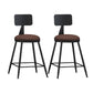 Modern Backrest Counter Stool Iron Cafe Bar Stool with Leather Cushion and Pedal Burgundy 2 Piece Set Short Stool(22"H) Clearhalo 'Bar Furniture' 'Bar Stools' 'bar_stools' 'furn' 'furn_bar_stools' 'Furniture' 'furniture_bar_stools' 'Kitchen & Dining Furniture' 4829700
