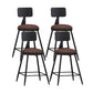 Modern Backrest Counter Stool Iron Cafe Bar Stool with Leather Cushion and Pedal Burgundy 4 Piece Set Short Stool(22"H) Clearhalo 'Bar Furniture' 'Bar Stools' 'bar_stools' 'furn' 'furn_bar_stools' 'Furniture' 'furniture_bar_stools' 'Kitchen & Dining Furniture' 4829701