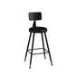 Modern Backrest Counter Stool Iron Cafe Bar Stool with Leather Cushion and Pedal Black 1 Piece Counter Stool(26"H) Clearhalo 'Bar Furniture' 'Bar Stools' 'bar_stools' 'furn' 'furn_bar_stools' 'Furniture' 'furniture_bar_stools' 'Kitchen & Dining Furniture' 4829702