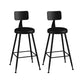 Modern Backrest Counter Stool Iron Cafe Bar Stool with Leather Cushion and Pedal Black 2 Piece Set Counter Stool(26"H) Clearhalo 'Bar Furniture' 'Bar Stools' 'bar_stools' 'furn' 'furn_bar_stools' 'Furniture' 'furniture_bar_stools' 'Kitchen & Dining Furniture' 4829703