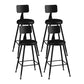 Modern Backrest Counter Stool Iron Cafe Bar Stool with Leather Cushion and Pedal Black 4 Piece Set Counter Stool(26"H) Clearhalo 'Bar Furniture' 'Bar Stools' 'bar_stools' 'furn' 'furn_bar_stools' 'Furniture' 'furniture_bar_stools' 'Kitchen & Dining Furniture' 4829704