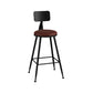 Modern Backrest Counter Stool Iron Cafe Bar Stool with Leather Cushion and Pedal Burgundy 1 Piece Counter Stool(26"H) Clearhalo 'Bar Furniture' 'Bar Stools' 'bar_stools' 'furn' 'furn_bar_stools' 'Furniture' 'furniture_bar_stools' 'Kitchen & Dining Furniture' 4829708