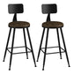 Modern Backrest Counter Stool Iron Cafe Bar Stool with Leather Cushion and Pedal Tan 2 Piece Set Counter Stool(26"H) Clearhalo 'Bar Furniture' 'Bar Stools' 'bar_stools' 'furn' 'furn_bar_stools' 'Furniture' 'furniture_bar_stools' 'Kitchen & Dining Furniture' 4829712