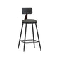 Modern Backrest Counter Stool Iron Cafe Bar Stool with Leather Cushion and Pedal Grey 1 Piece Counter Stool(26"H) Clearhalo 'Bar Furniture' 'Bar Stools' 'bar_stools' 'furn' 'furn_bar_stools' 'Furniture' 'furniture_bar_stools' 'Kitchen & Dining Furniture' 4829714