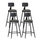 Modern Backrest Counter Stool Iron Cafe Bar Stool with Leather Cushion and Pedal Grey 4 Piece Set Counter Stool(26"H) Clearhalo 'Bar Furniture' 'Bar Stools' 'bar_stools' 'furn' 'furn_bar_stools' 'Furniture' 'furniture_bar_stools' 'Kitchen & Dining Furniture' 4829716