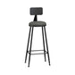 Modern Backrest Counter Stool Iron Cafe Bar Stool with Leather Cushion and Pedal Grey 1 Piece Bar Stool(30"H) Clearhalo 'Bar Furniture' 'Bar Stools' 'bar_stools' 'furn' 'furn_bar_stools' 'Furniture' 'furniture_bar_stools' 'Kitchen & Dining Furniture' 4829717