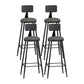 Modern Backrest Counter Stool Iron Cafe Bar Stool with Leather Cushion and Pedal Grey 4 Piece Set Bar Stool(30"H) Clearhalo 'Bar Furniture' 'Bar Stools' 'bar_stools' 'furn' 'furn_bar_stools' 'Furniture' 'furniture_bar_stools' 'Kitchen & Dining Furniture' 4829719