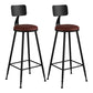Modern Backrest Counter Stool Iron Cafe Bar Stool with Leather Cushion and Pedal Burgundy 2 Piece Set Bar Stool(30"H) Clearhalo 'Bar Furniture' 'Bar Stools' 'bar_stools' 'furn' 'furn_bar_stools' 'Furniture' 'furniture_bar_stools' 'Kitchen & Dining Furniture' 4829721