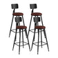 Modern Backrest Counter Stool Iron Cafe Bar Stool with Leather Cushion and Pedal Burgundy 4 Piece Set Bar Stool(30"H) Clearhalo 'Bar Furniture' 'Bar Stools' 'bar_stools' 'furn' 'furn_bar_stools' 'Furniture' 'furniture_bar_stools' 'Kitchen & Dining Furniture' 4829722