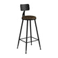 Modern Backrest Counter Stool Iron Cafe Bar Stool with Leather Cushion and Pedal Tan 1 Piece Bar Stool(30"H) Clearhalo 'Bar Furniture' 'Bar Stools' 'bar_stools' 'furn' 'furn_bar_stools' 'Furniture' 'furniture_bar_stools' 'Kitchen & Dining Furniture' 4829723