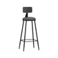 Modern Backrest Counter Stool Iron Cafe Bar Stool with Leather Cushion and Pedal Grey 1 Piece Bar Stool(33"H) Clearhalo 'Bar Furniture' 'Bar Stools' 'bar_stools' 'furn' 'furn_bar_stools' 'Furniture' 'furniture_bar_stools' 'Kitchen & Dining Furniture' 4829726