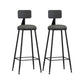 Modern Backrest Counter Stool Iron Cafe Bar Stool with Leather Cushion and Pedal Grey 2 Piece Set Bar Stool(33"H) Clearhalo 'Bar Furniture' 'Bar Stools' 'bar_stools' 'furn' 'furn_bar_stools' 'Furniture' 'furniture_bar_stools' 'Kitchen & Dining Furniture' 4829727