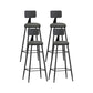 Modern Backrest Counter Stool Iron Cafe Bar Stool with Leather Cushion and Pedal Grey 4 Piece Set Bar Stool(33"H) Clearhalo 'Bar Furniture' 'Bar Stools' 'bar_stools' 'furn' 'furn_bar_stools' 'Furniture' 'furniture_bar_stools' 'Kitchen & Dining Furniture' 4829728