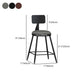 Modern Backrest Counter Stool Iron Cafe Bar Stool with Leather Cushion and Pedal Clearhalo 'Bar Furniture' 'Bar Stools' 'bar_stools' 'furn' 'furn_bar_stools' 'Furniture' 'furniture_bar_stools' 'Kitchen & Dining Furniture' 4829736