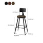 Modern Backrest Counter Stool Iron Cafe Bar Stool with Leather Cushion and Pedal Clearhalo 'Bar Furniture' 'Bar Stools' 'bar_stools' 'furn' 'furn_bar_stools' 'Furniture' 'furniture_bar_stools' 'Kitchen & Dining Furniture' 4829737
