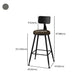 Modern Backrest Counter Stool Iron Cafe Bar Stool with Leather Cushion and Pedal Clearhalo 'Bar Furniture' 'Bar Stools' 'bar_stools' 'furn' 'furn_bar_stools' 'Furniture' 'furniture_bar_stools' 'Kitchen & Dining Furniture' 4829738