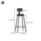 Modern Backrest Counter Stool Iron Cafe Bar Stool with Leather Cushion and Pedal Clearhalo 'Bar Furniture' 'Bar Stools' 'bar_stools' 'furn' 'furn_bar_stools' 'Furniture' 'furniture_bar_stools' 'Kitchen & Dining Furniture' 4829740