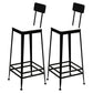 Contemporary Restaurant Iron Barstool Matte Finish Footrest Stool Black 2 Piece Set Bar Stool(30"H) Clearhalo 'Bar Furniture' 'Bar Stools' 'bar_stools' 'furn' 'furn_bar_stools' 'Furniture' 'furniture_bar_stools' 'Kitchen & Dining Furniture' 4829869