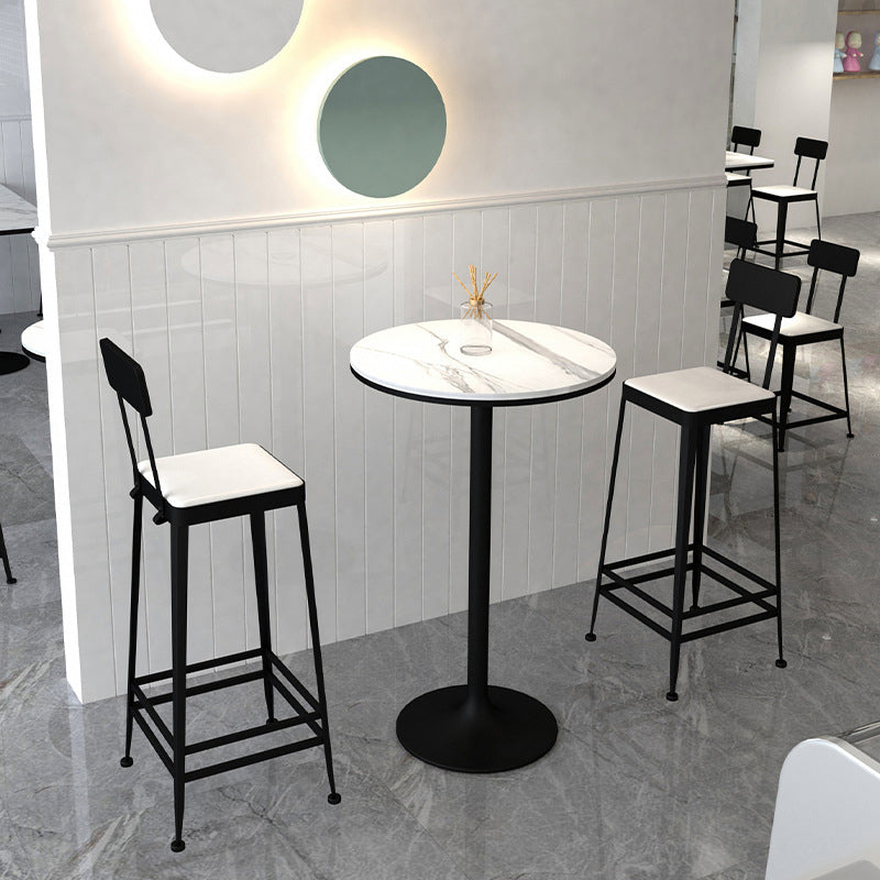 Contemporary Restaurant Iron Barstool Matte Finish Footrest Stool Clearhalo 'Bar Furniture' 'Bar Stools' 'bar_stools' 'furn' 'furn_bar_stools' 'Furniture' 'furniture_bar_stools' 'Kitchen & Dining Furniture' 4829872