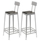 Contemporary Restaurant Iron Barstool Matte Finish Footrest Stool Silver 2 Piece Set Bar Stool(30"H) Clearhalo 'Bar Furniture' 'Bar Stools' 'bar_stools' 'furn' 'furn_bar_stools' 'Furniture' 'furniture_bar_stools' 'Kitchen & Dining Furniture' 4829873