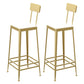 Contemporary Restaurant Iron Barstool Matte Finish Footrest Stool Gold 2 Piece Set Bar Stool(30"H) Clearhalo 'Bar Furniture' 'Bar Stools' 'bar_stools' 'furn' 'furn_bar_stools' 'Furniture' 'furniture_bar_stools' 'Kitchen & Dining Furniture' 4829881