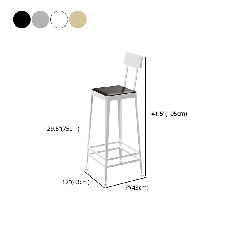 Contemporary Restaurant Iron Barstool Matte Finish Footrest Stool Clearhalo 'Bar Furniture' 'Bar Stools' 'bar_stools' 'furn' 'furn_bar_stools' 'Furniture' 'furniture_bar_stools' 'Kitchen & Dining Furniture' 4829884