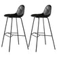 Contemporary Matte Finish Footrest Barstool Leather Home Stool Black Set of 2 Clearhalo 'Bar Furniture' 'Bar Stools' 'bar_stools' 'Furniture' 'furniture_bar_stools' 'Kitchen & Dining Furniture' 4829887