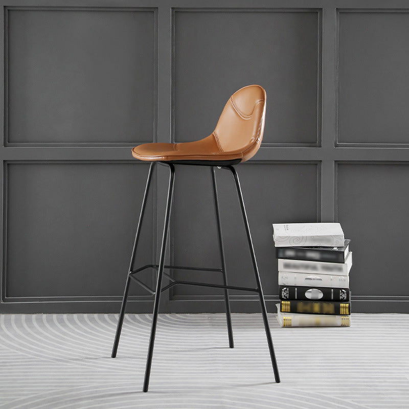 Contemporary Matte Finish Footrest Barstool Leather Home Stool Clearhalo 'Bar Furniture' 'Bar Stools' 'bar_stools' 'Furniture' 'furniture_bar_stools' 'Kitchen & Dining Furniture' 4829889