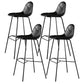 Contemporary Matte Finish Footrest Barstool Leather Home Stool Black Set of 4 Clearhalo 'Bar Furniture' 'Bar Stools' 'bar_stools' 'Furniture' 'furniture_bar_stools' 'Kitchen & Dining Furniture' 4829890