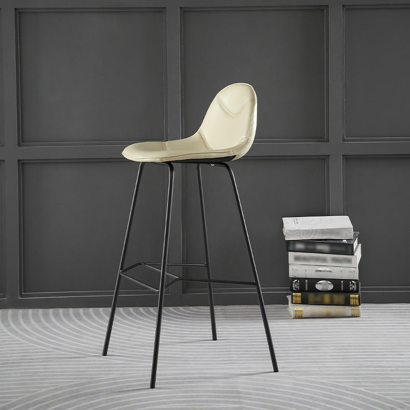 Contemporary Matte Finish Footrest Barstool Leather Home Stool Clearhalo 'Bar Furniture' 'Bar Stools' 'bar_stools' 'Furniture' 'furniture_bar_stools' 'Kitchen & Dining Furniture' 4829891