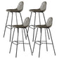 Contemporary Matte Finish Footrest Barstool Leather Home Stool Grey Set of 4 Clearhalo 'Bar Furniture' 'Bar Stools' 'bar_stools' 'Furniture' 'furniture_bar_stools' 'Kitchen & Dining Furniture' 4829895