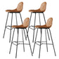 Contemporary Matte Finish Footrest Barstool Leather Home Stool Brown Set of 4 Clearhalo 'Bar Furniture' 'Bar Stools' 'bar_stools' 'Furniture' 'furniture_bar_stools' 'Kitchen & Dining Furniture' 4829901