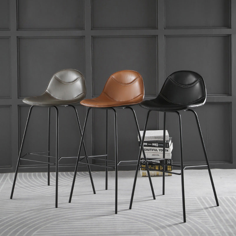 Contemporary Matte Finish Footrest Barstool Leather Home Stool Clearhalo 'Bar Furniture' 'Bar Stools' 'bar_stools' 'Furniture' 'furniture_bar_stools' 'Kitchen & Dining Furniture' 4829902