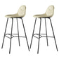 Contemporary Matte Finish Footrest Barstool Leather Home Stool Beige Set of 2 Clearhalo 'Bar Furniture' 'Bar Stools' 'bar_stools' 'Furniture' 'furniture_bar_stools' 'Kitchen & Dining Furniture' 4829905