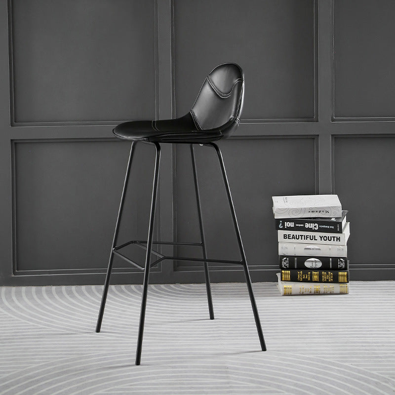 Contemporary Matte Finish Footrest Barstool Leather Home Stool Clearhalo 'Bar Furniture' 'Bar Stools' 'bar_stools' 'Furniture' 'furniture_bar_stools' 'Kitchen & Dining Furniture' 4829906