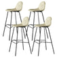 Contemporary Matte Finish Footrest Barstool Leather Home Stool Beige Set of 4 Clearhalo 'Bar Furniture' 'Bar Stools' 'bar_stools' 'Furniture' 'furniture_bar_stools' 'Kitchen & Dining Furniture' 4829907