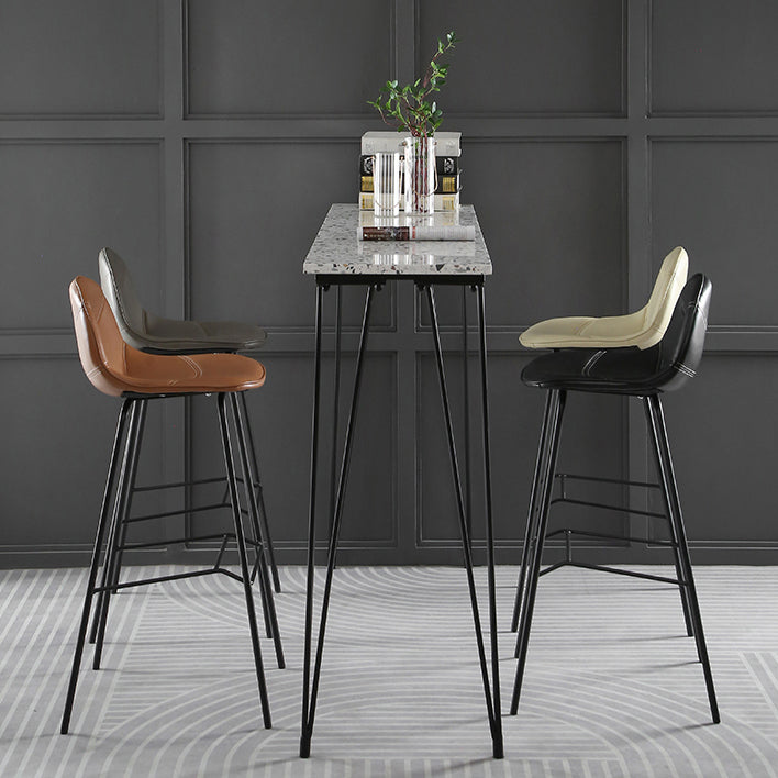 Contemporary Matte Finish Footrest Barstool Leather Home Stool Clearhalo 'Bar Furniture' 'Bar Stools' 'bar_stools' 'Furniture' 'furniture_bar_stools' 'Kitchen & Dining Furniture' 4829909