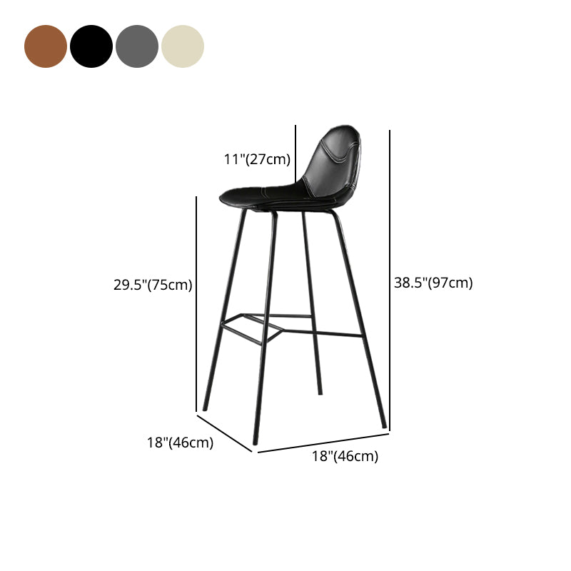 Contemporary Matte Finish Footrest Barstool Leather Home Stool Clearhalo 'Bar Furniture' 'Bar Stools' 'bar_stools' 'Furniture' 'furniture_bar_stools' 'Kitchen & Dining Furniture' 4829912