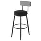 Modern Armless Backrest Counter Stool Iron Kitchen Bar Stool with Velvet Cushion and Pedal Black 1 Piece Clearhalo 'Bar Furniture' 'Bar Stools' 'bar_stools' 'furn' 'furn_bar_stools' 'Furniture' 'furniture_bar_stools' 'Kitchen & Dining Furniture' 4829914
